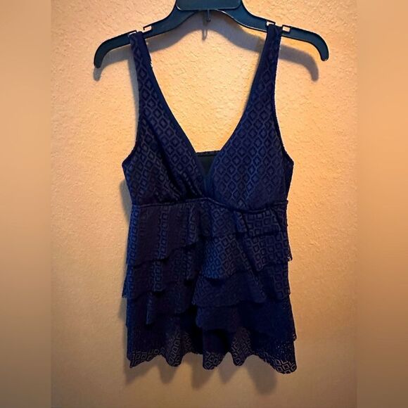 Croft & Barrow Navy swimsuit - Picture 1 of 11